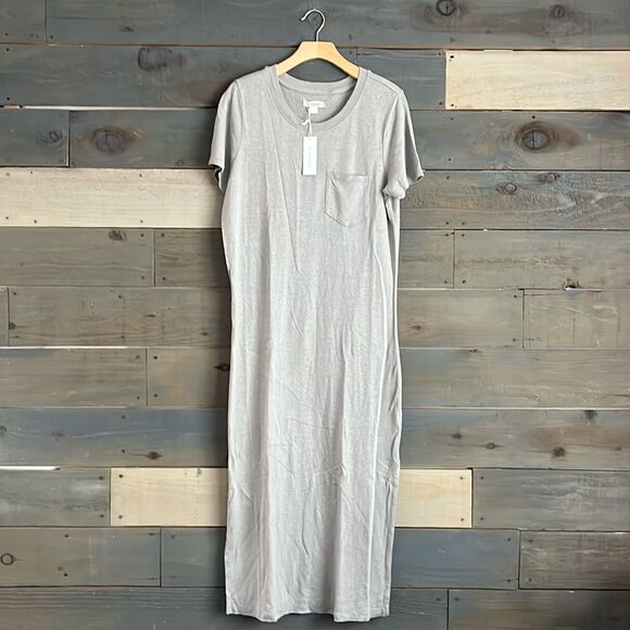 NWT Outerknown Neptune Tee Dress Short Sleeves Tshirt Dress L Gray - Picture 2 of 11